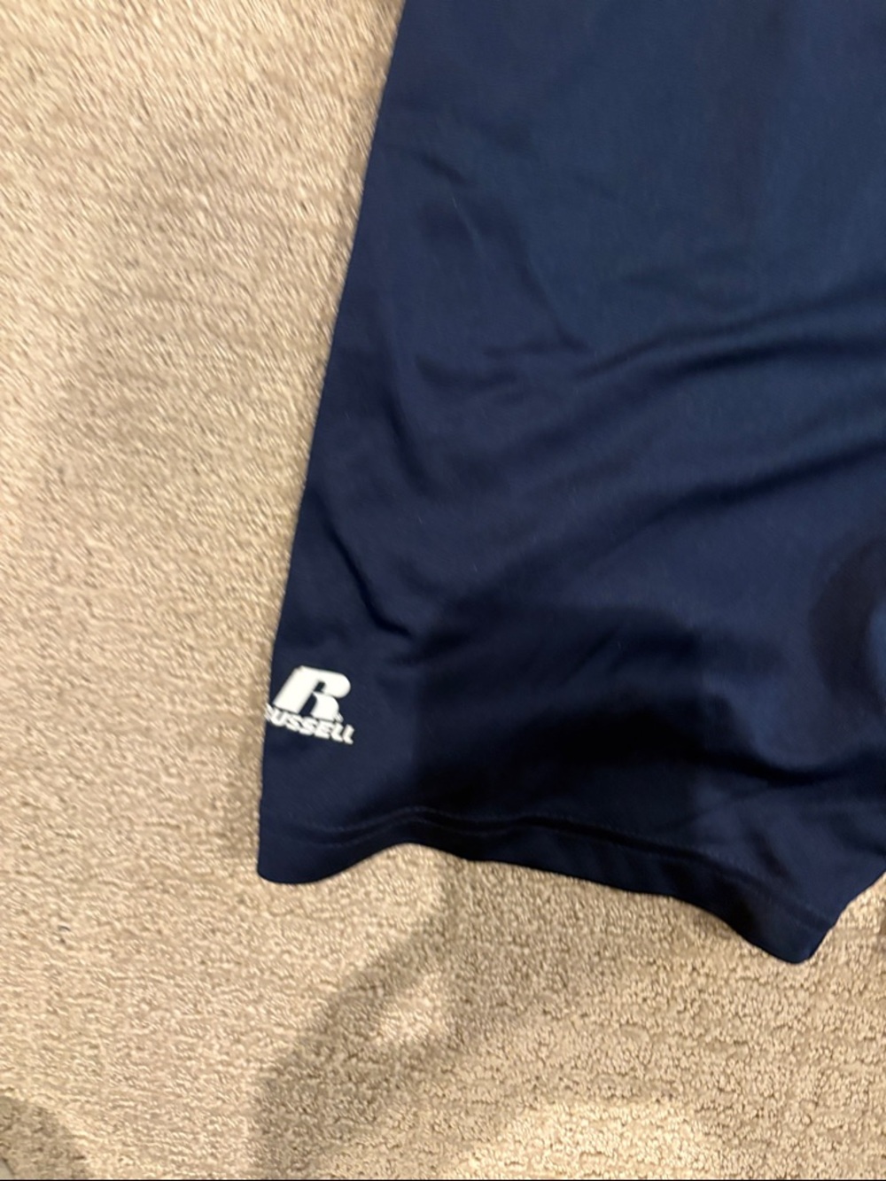 Russell Athletic Navy Shorts with Yellow Michigan M Logo - Picture 3 of 4